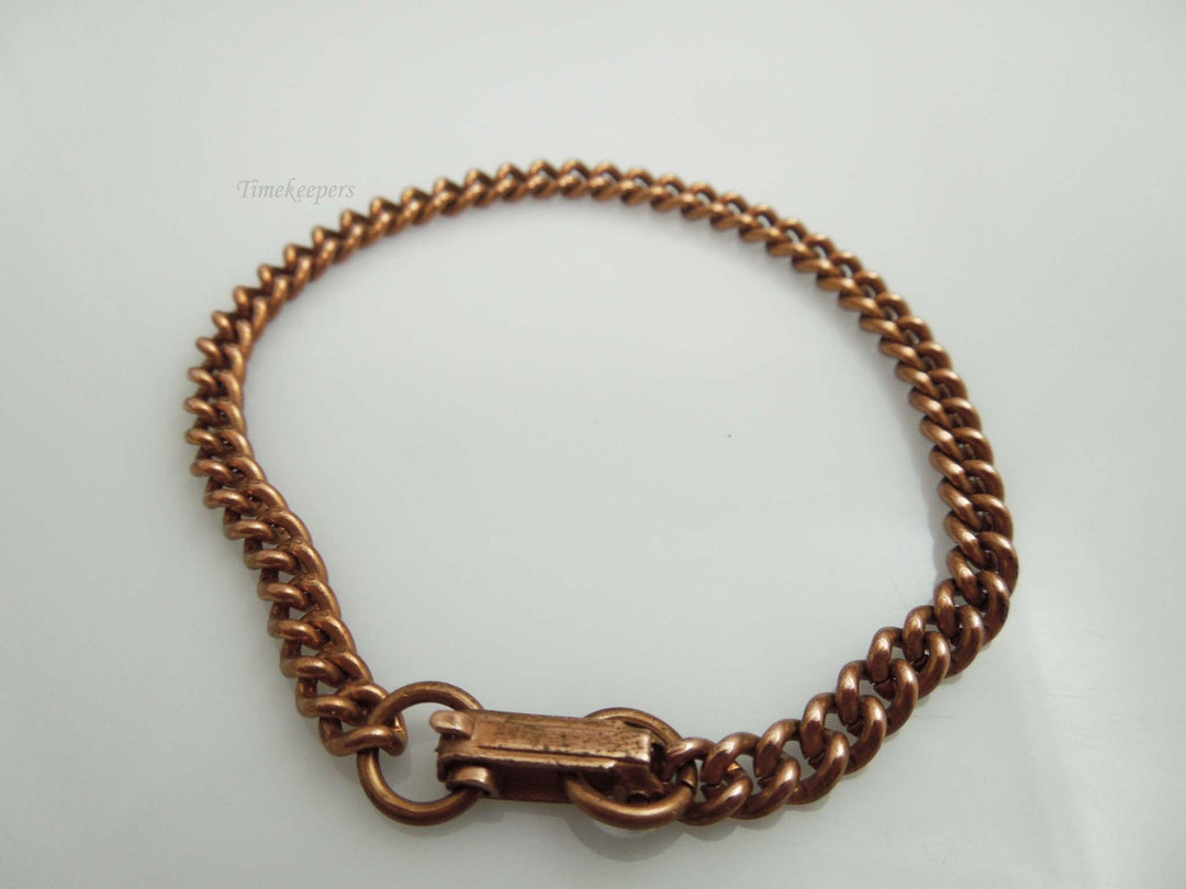 h761 Simple Unisex Copper 7.5" Curb Link Bracelet