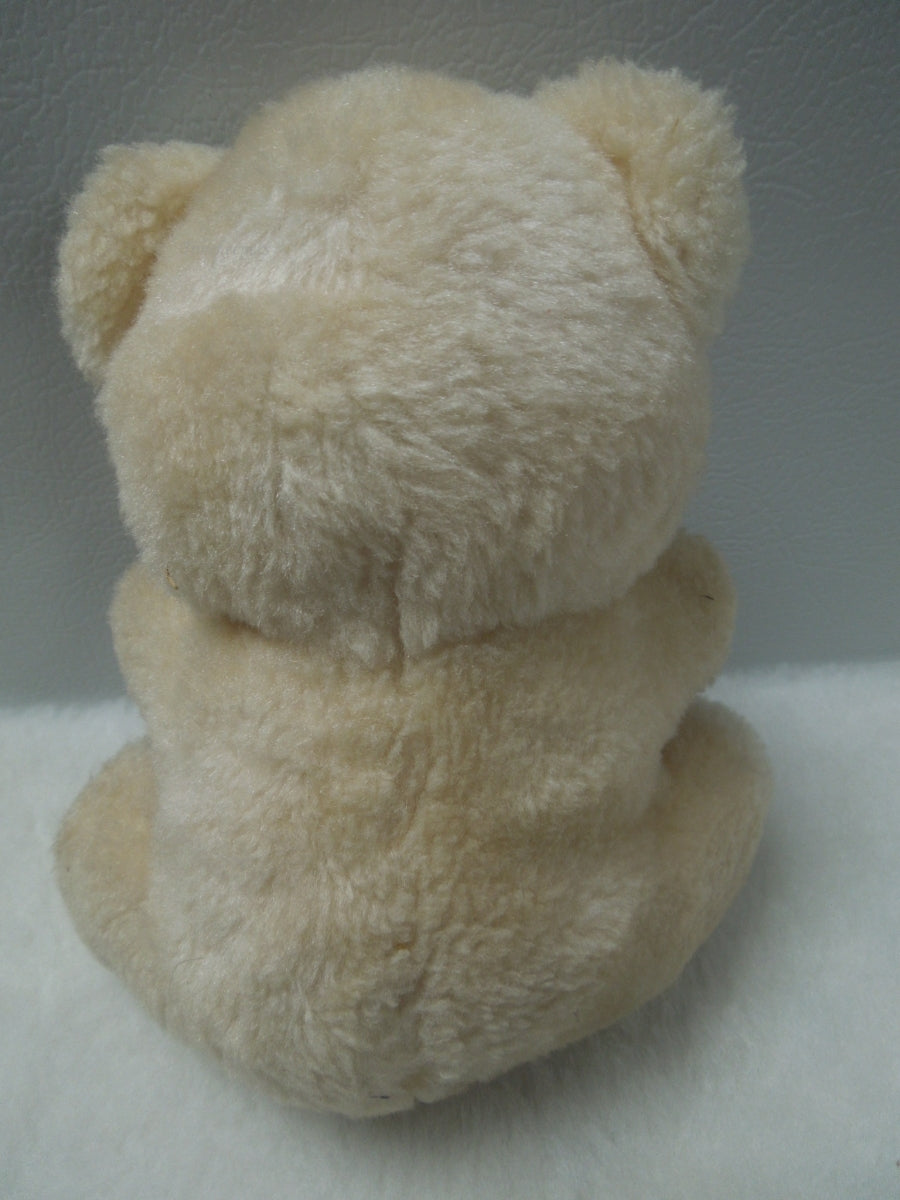 q836 Vintage Rare Teddy Bear with Pink Bow and Buttons 6"