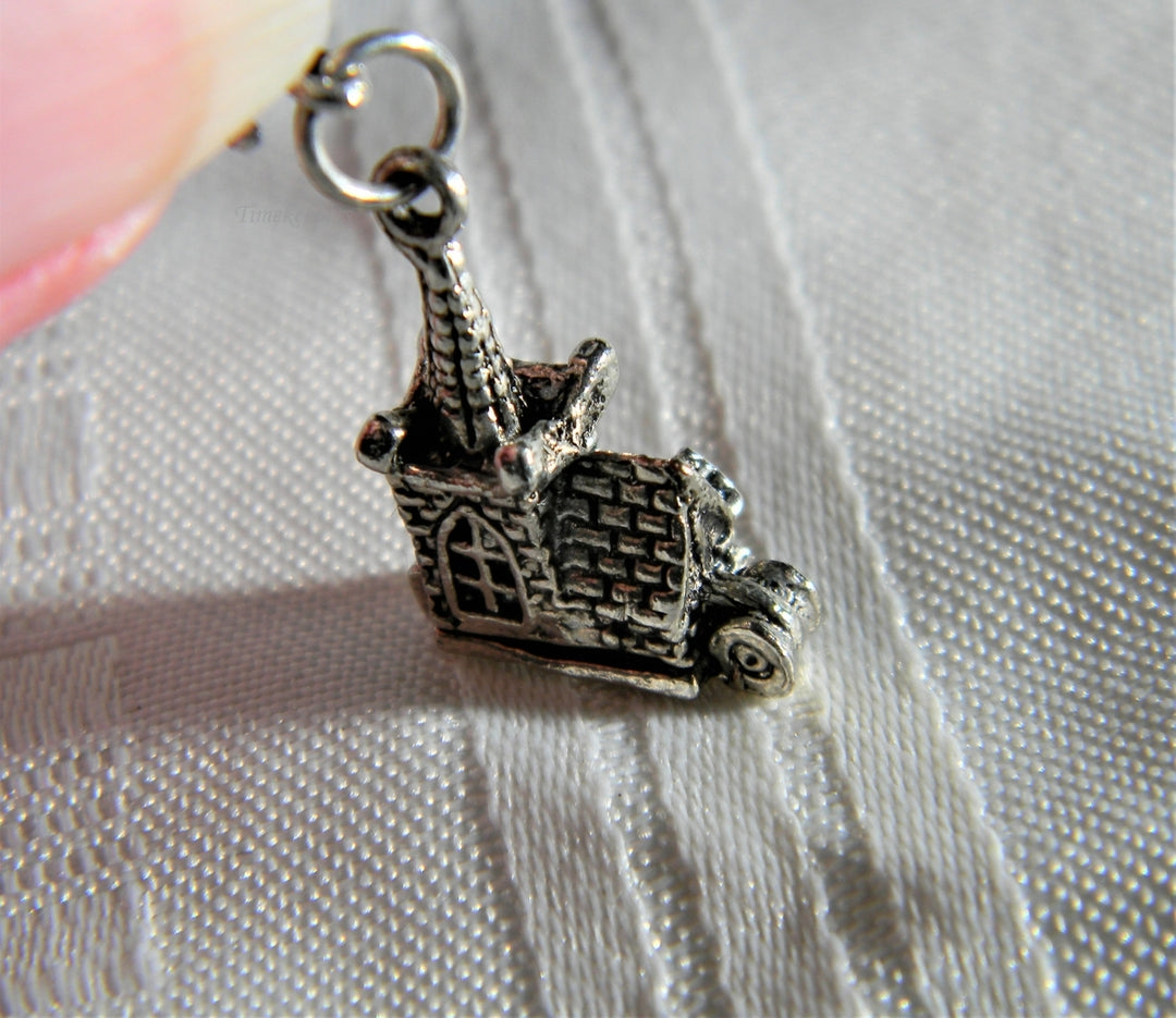 p087 Cute Sterling Silver 3 Dimensional Mill Charm or Pendant