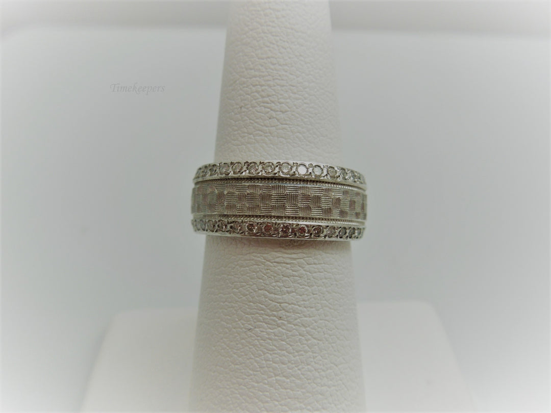 g769 Lovely Ladies 14kt White Gold Diamond Wedding Band