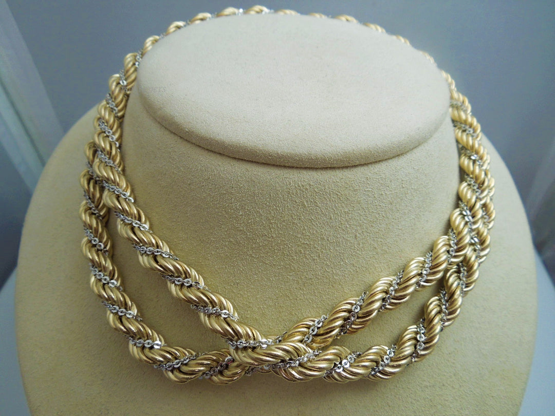 g785 Stunning Unisex 14kt Yellow Gold 28" Rope Necklace