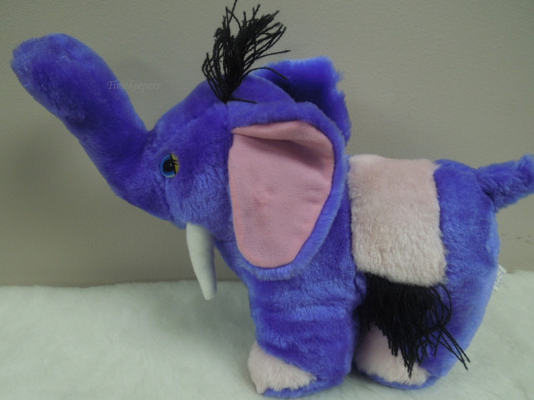 q857 Vintage Purple Elephant Plush 12"