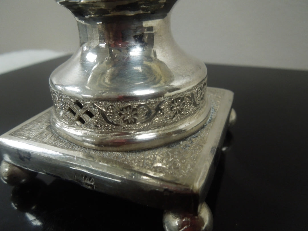 q866 Antique Rare Russian  Souvenir Mini Miniature Silver Plating Samovar 1898