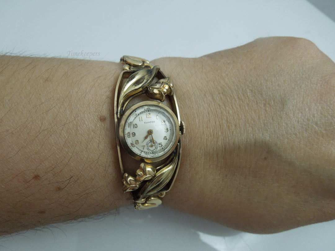 g789 Ladies Vintage Gold Filled Clinton Mechanical Wristwatch