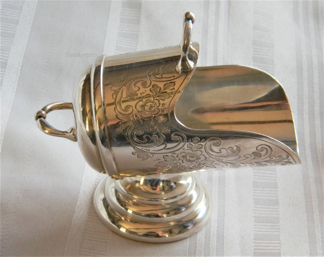 p116 Vintage EP BM Silver Plated Sugar Scuttle with Flower Design - No Spoon