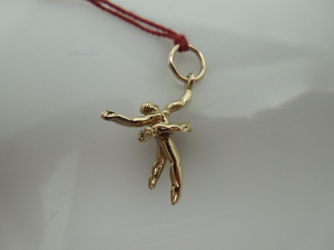 g793 Ladies 14kt Yellow Gold Dancing Ballerina Charm or Pendant