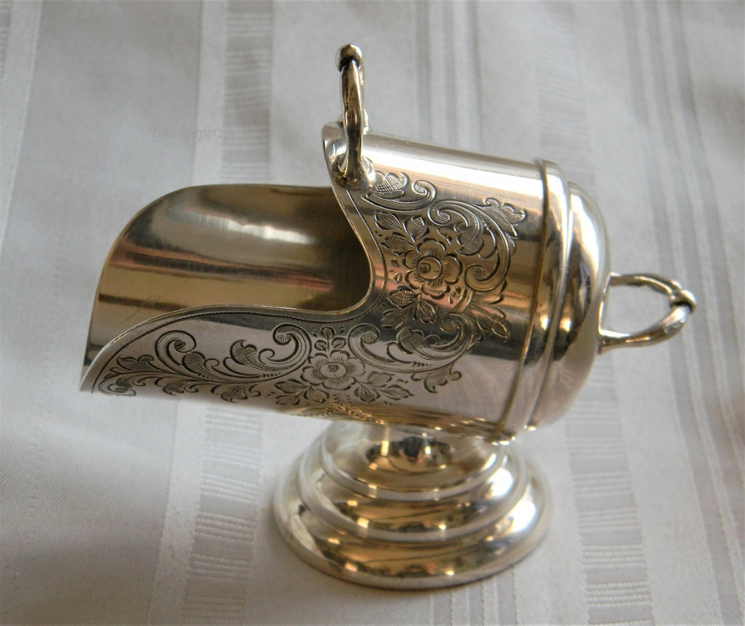 p116 Vintage EP BM Silver Plated Sugar Scuttle with Flower Design - No Spoon