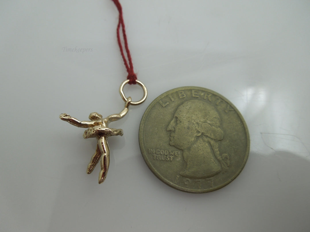 g793 Ladies 14kt Yellow Gold Dancing Ballerina Charm or Pendant