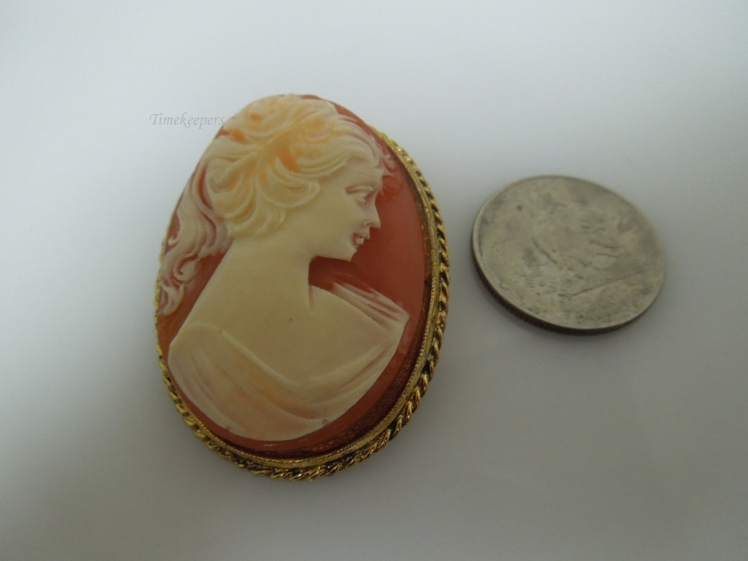 s266 Vintage Carl Art Gold Filled Cameo Brooch Pin