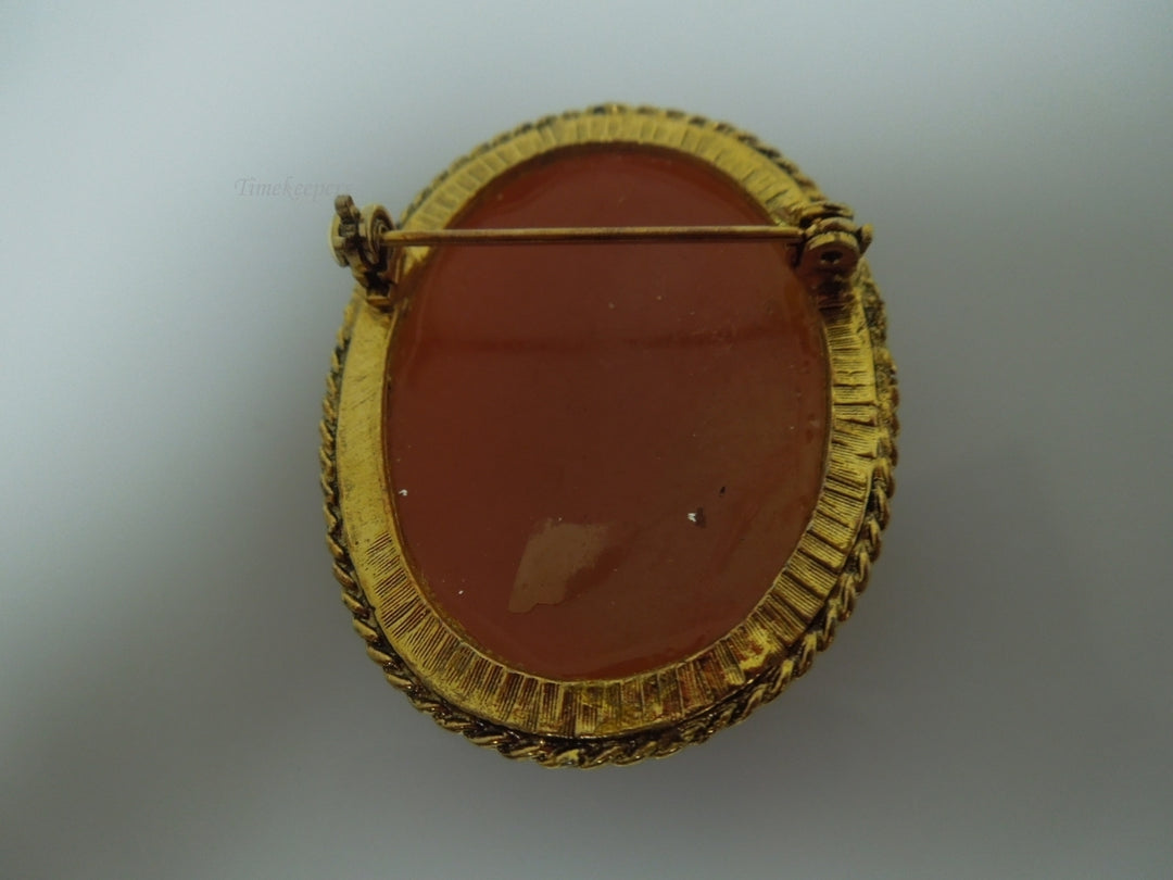 s266 Vintage Carl Art Gold Filled Cameo Brooch Pin