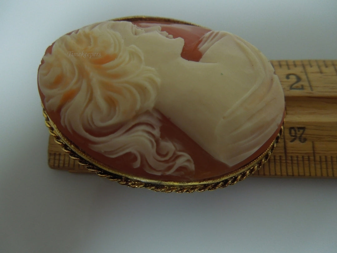 s266 Vintage Carl Art Gold Filled Cameo Brooch Pin