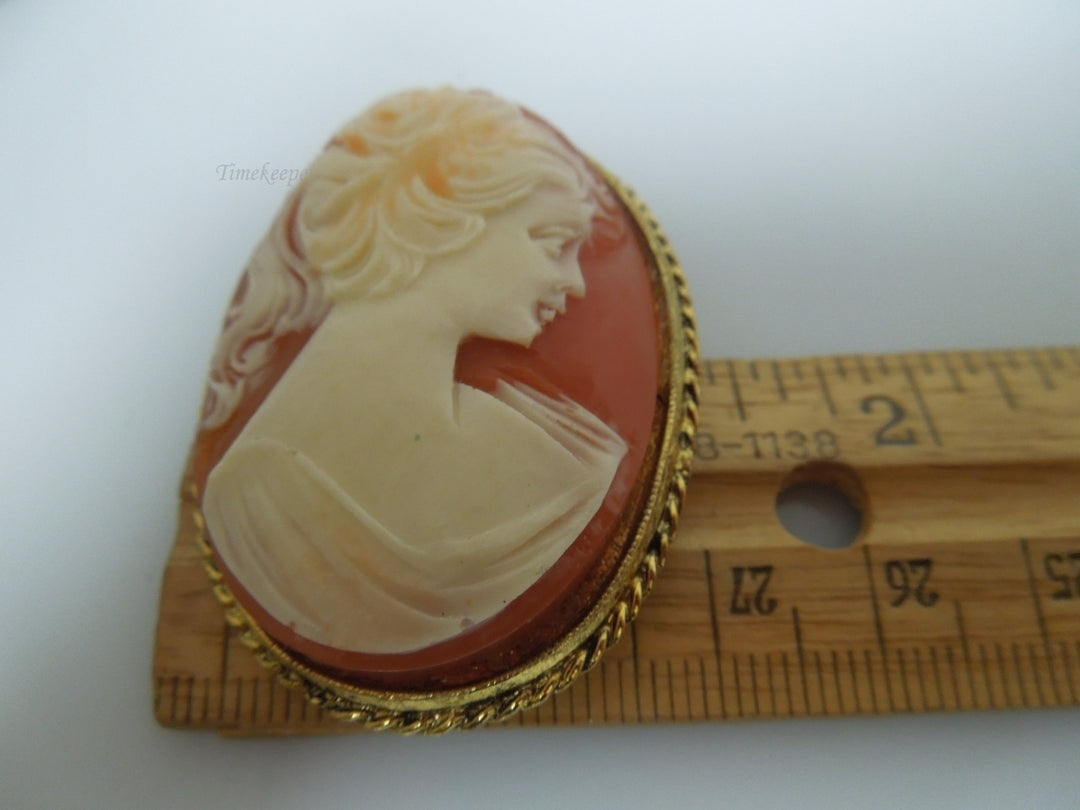 s266 Vintage Carl Art Gold Filled Cameo Brooch Pin