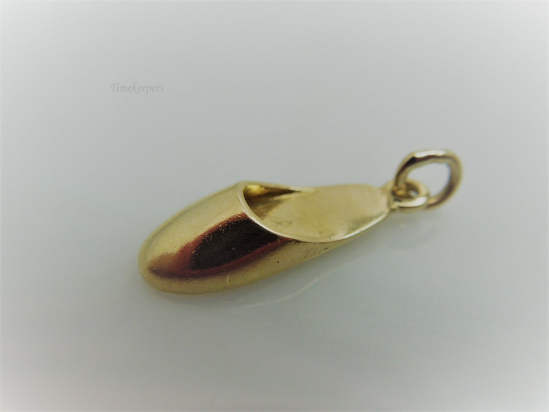 g806 Cute Vintage 14kt Yellow Gold Slipper Shoe Charm or Pendant