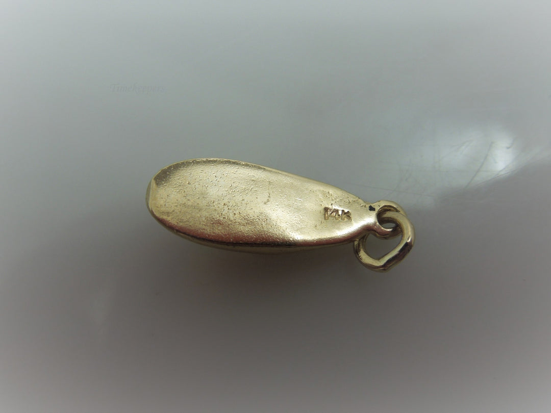 g806 Cute Vintage 14kt Yellow Gold Slipper Shoe Charm or Pendant