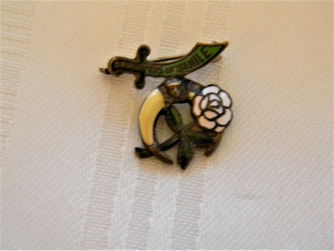 j210 Vintage Enamel Daughters of the Nile Gold Filled Lapel Pin