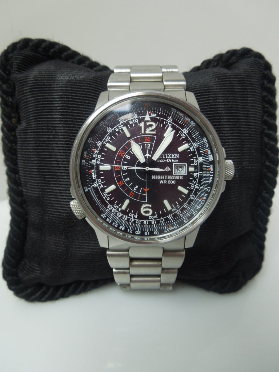 s287 Citizen Nighthawk Eco-Drive Pilot Watch Men's B877-S015693