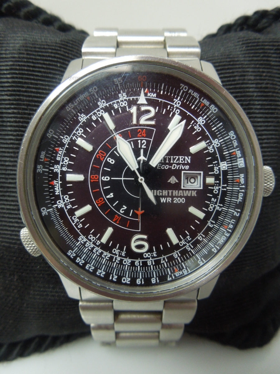 s287 Citizen Nighthawk Eco-Drive Pilot Watch Men's B877-S015693