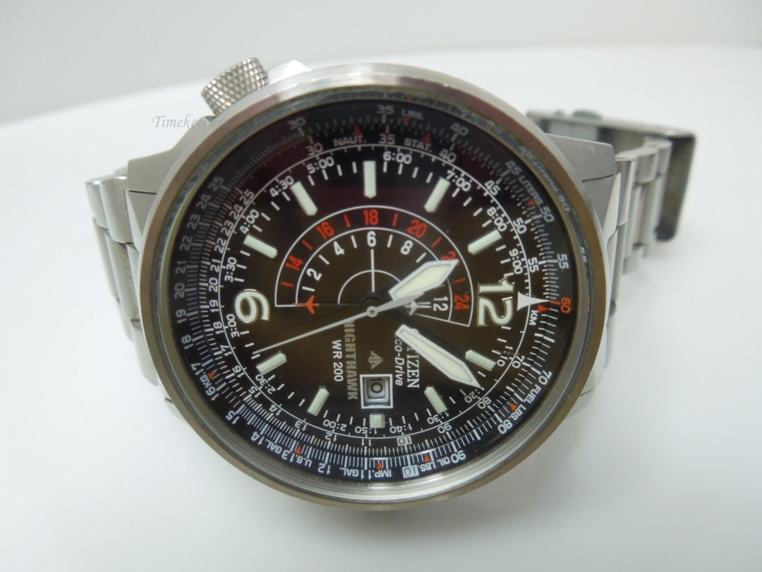 s287 Citizen Nighthawk Eco-Drive Pilot Watch Men's B877-S015693