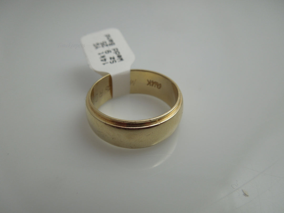 g817 Nice Unisex 14kt Yellow Gold Wide Wedding Band