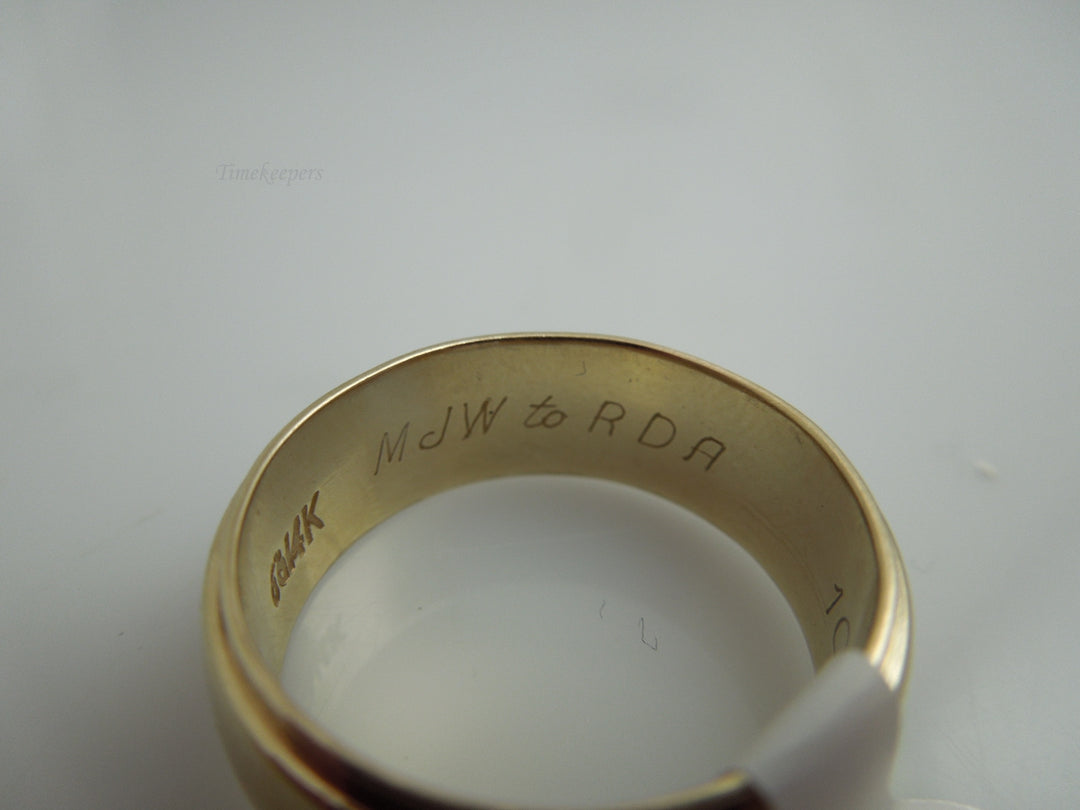 g817 Nice Unisex 14kt Yellow Gold Wide Wedding Band