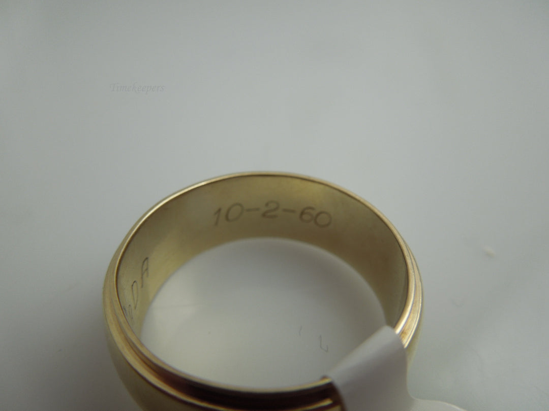 g817 Nice Unisex 14kt Yellow Gold Wide Wedding Band