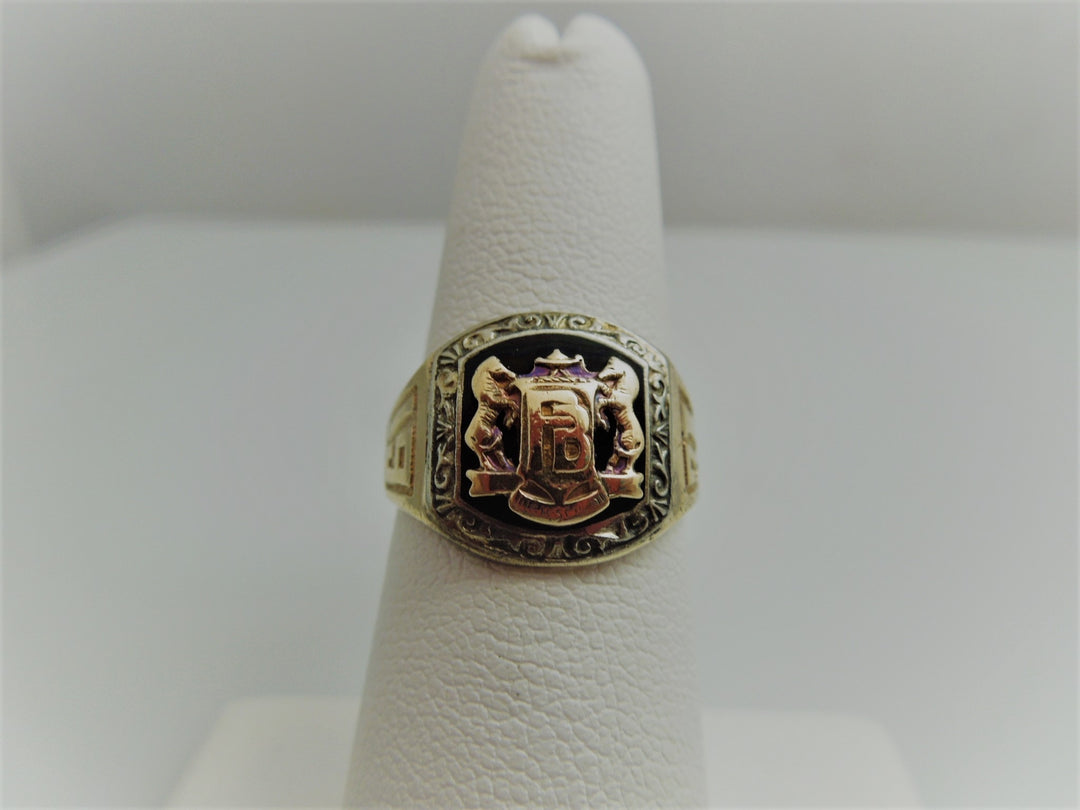 g819 Vintage 1931 Poplar Bluff High School Class Ring in 10kt Yellow Gold