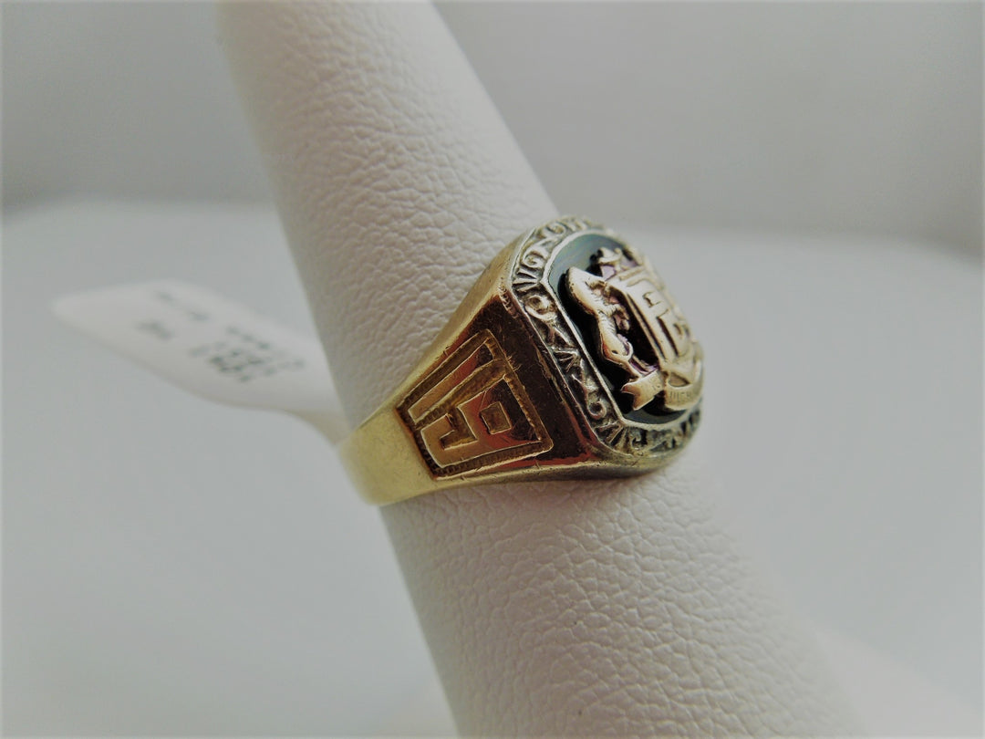 g819 Vintage 1931 Poplar Bluff High School Class Ring in 10kt Yellow Gold