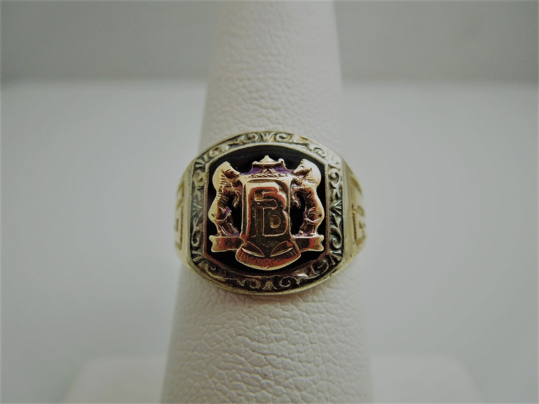 g819 Vintage 1931 Poplar Bluff High School Class Ring in 10kt Yellow Gold