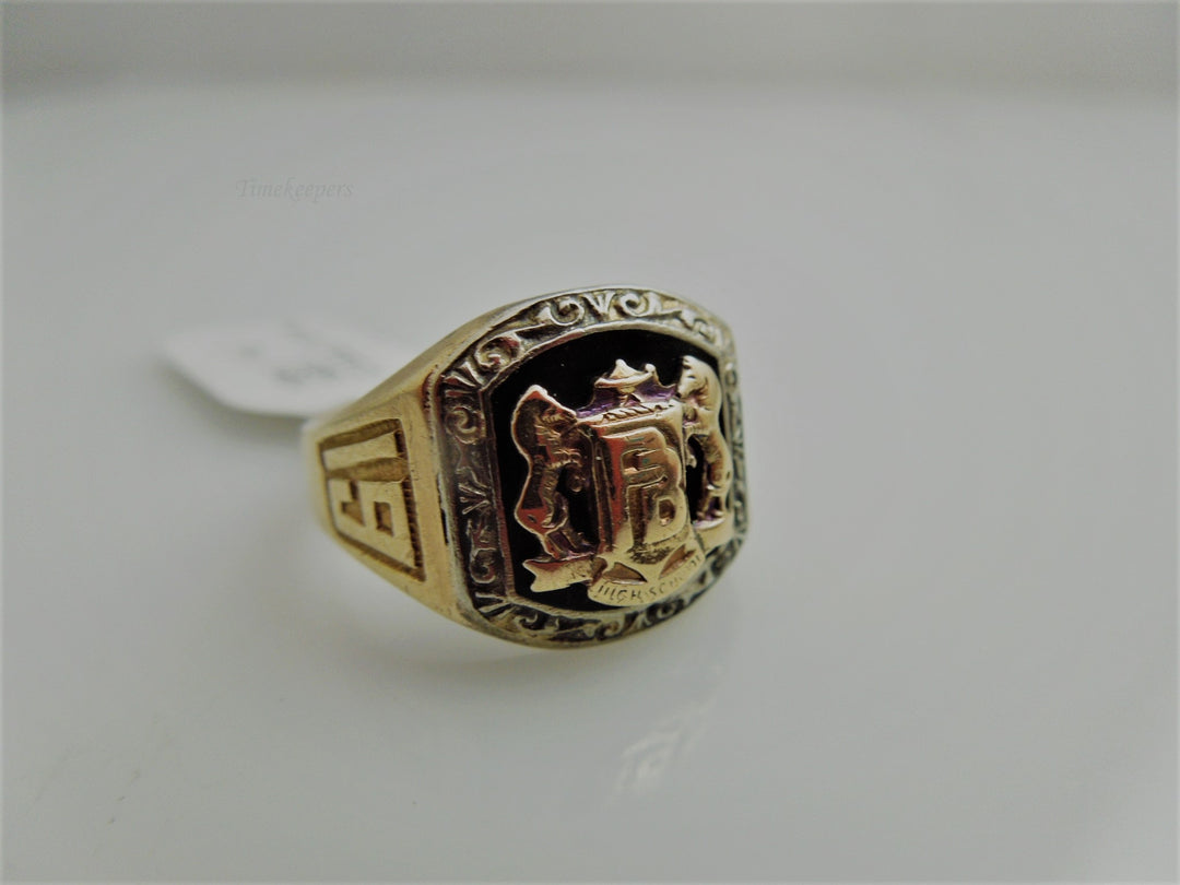 g819 Vintage 1931 Poplar Bluff High School Class Ring in 10kt Yellow Gold