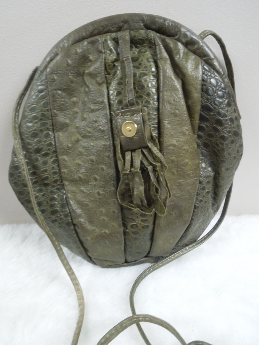 q899 Vintage Bags By Hala Gray Snakeskin Embossed Leather Purse Exotic