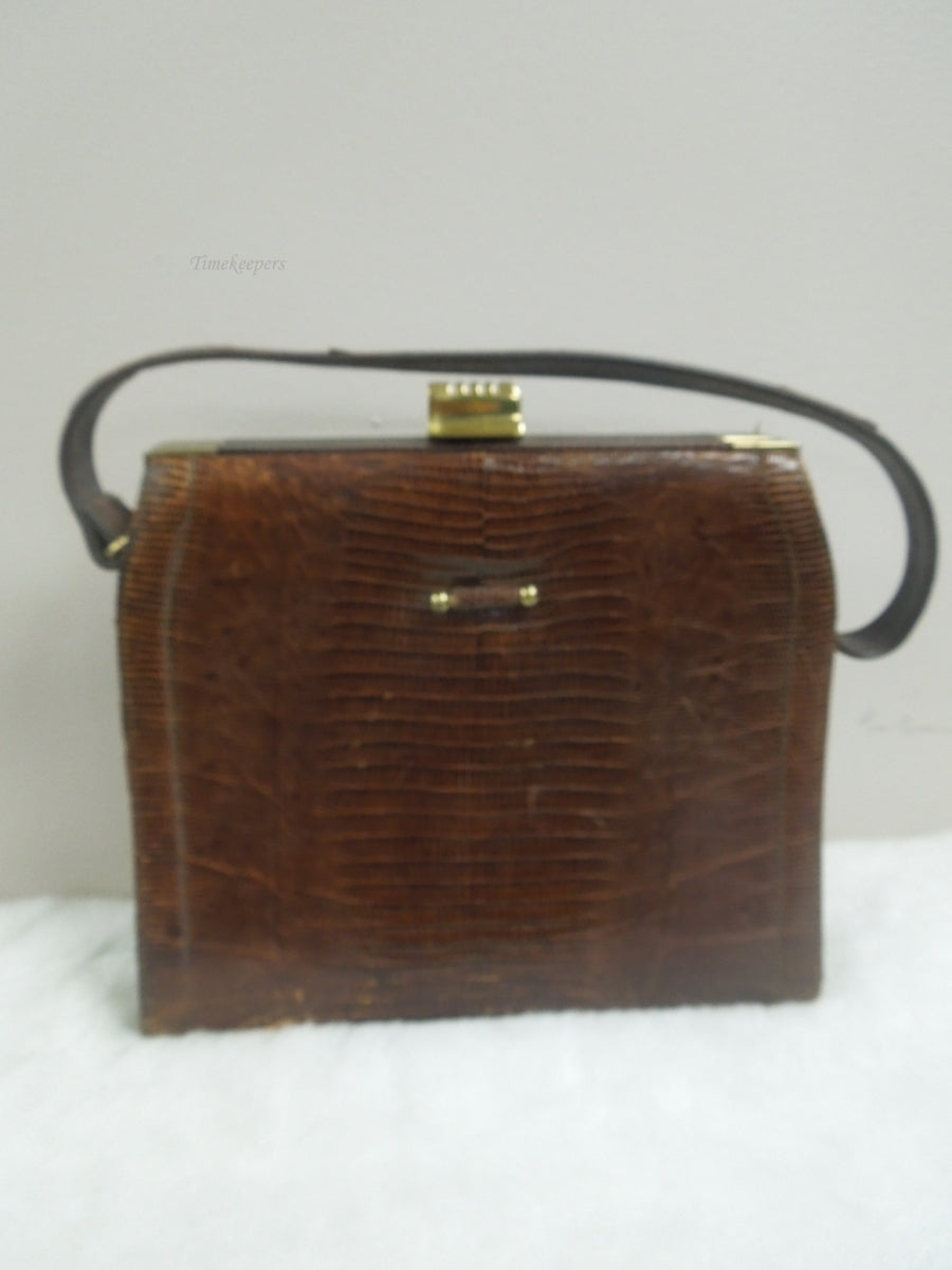 q896 Antique Vintage Bag Genuine Python Snakeskin and small purse / Vintage Handbag/Exotic Snakeskin Bag