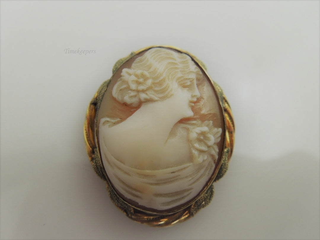 g848 Lovely Ladies Vintage Gold Filled Cameo Brooch