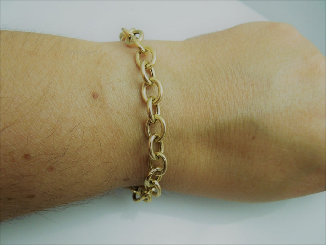 g862 Lightweight Unisex 14kt Yellow Gold Cable Link Bracelet