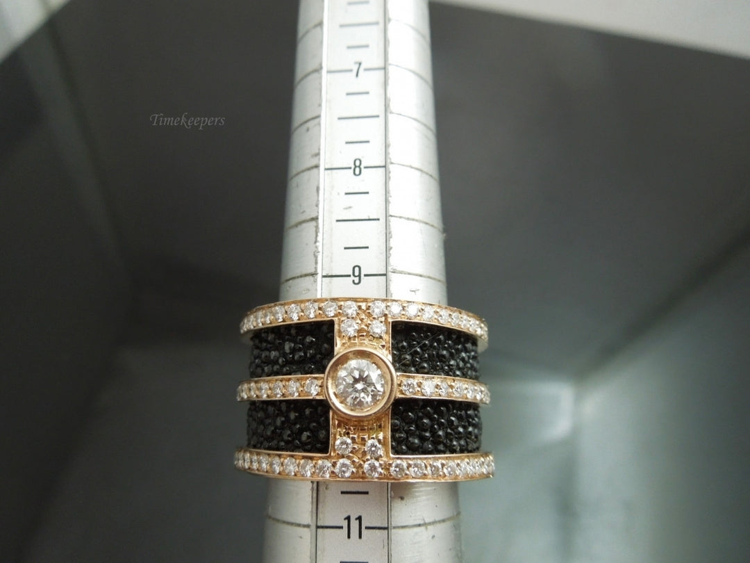 g854 Unique Unisex 14kt Rose Gold Diamond Wide Band Size 10