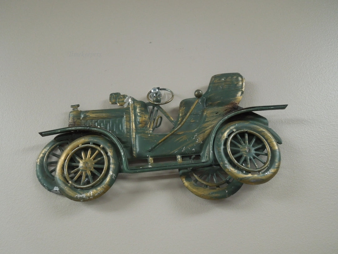 q927 Vintage Metal Car Wall Hanging Art Rare 10.5" Length