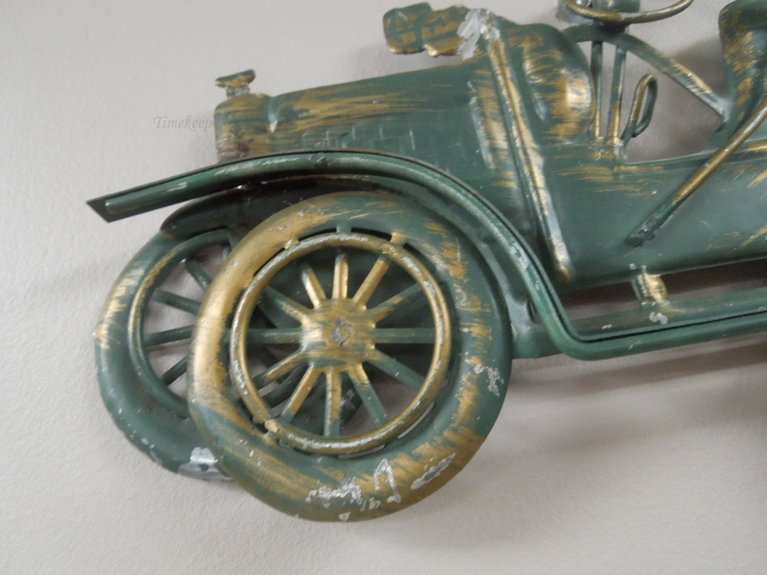 q927 Vintage Metal Car Wall Hanging Art Rare 10.5" Length