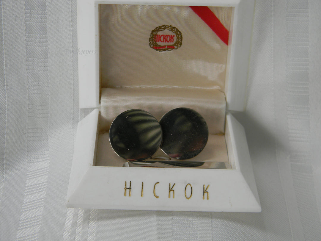 j927 Handsome Hickok Cufflinks and Tie Bar set in Original Box