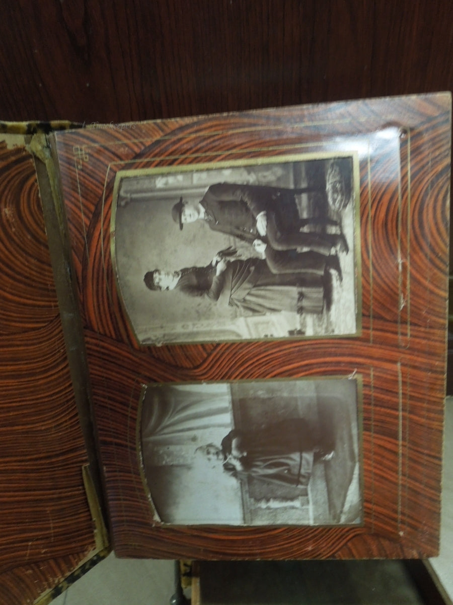 q947 Antique Late Victorian Era Velvet Photo Album On The Original Stand And With Drawer, Collectible Item And Decor