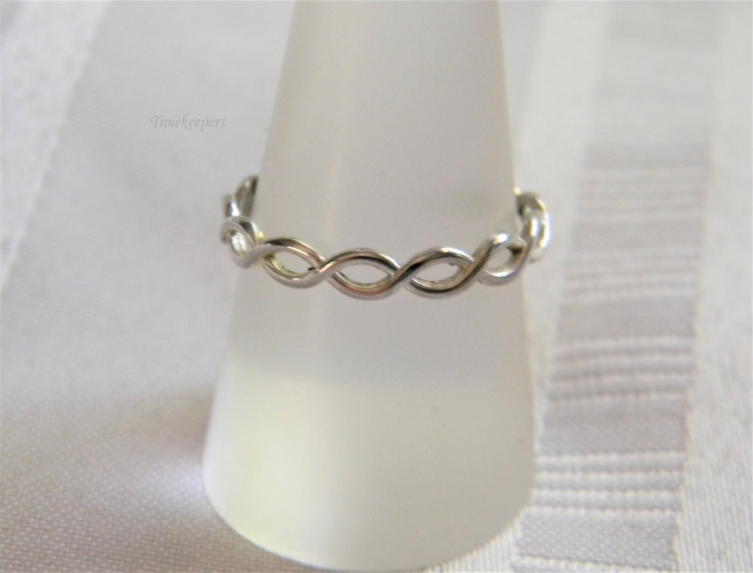 p189 Beautiful Retro Two Strand Entwined Sterling Silver Ring Thumb or Toe Ring