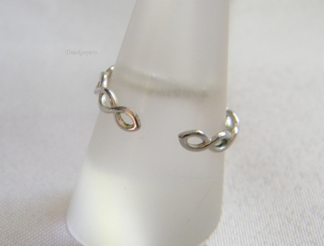 p189 Beautiful Retro Two Strand Entwined Sterling Silver Ring Thumb or Toe Ring