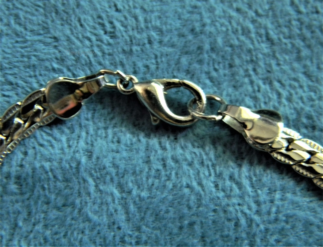 p196 Lot of (2) Chain Bracelets in Silver tone with Lobster Clasps