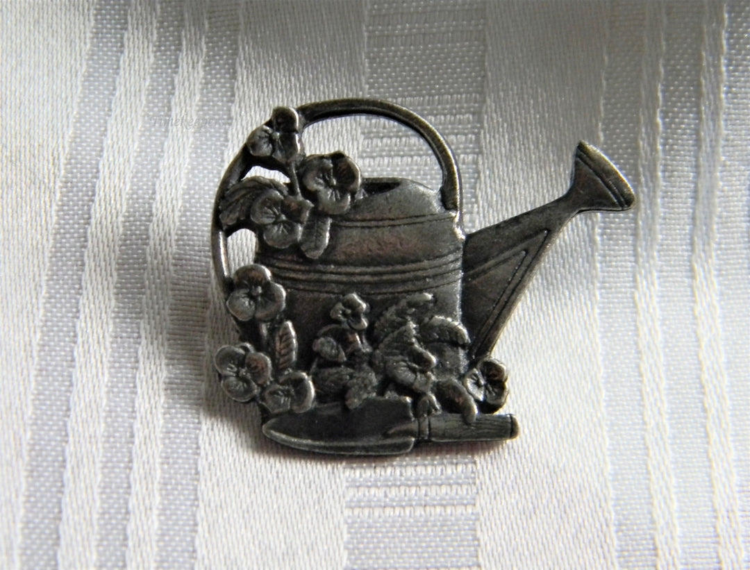 p199 Preowned Pewter Birds and Blooms Limited Edition 2000 Brooch