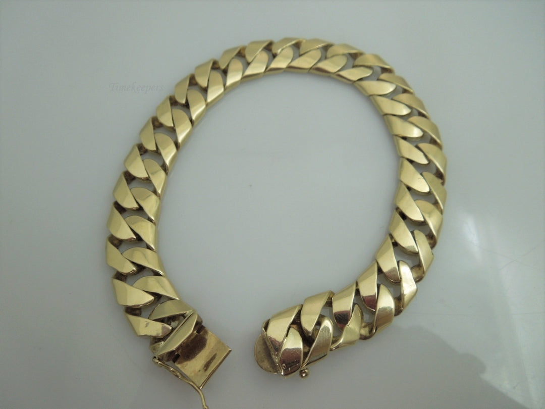 g876 Stylish Unisex 14kt Yellow Gold Cuban Link 8.25" Bracelet