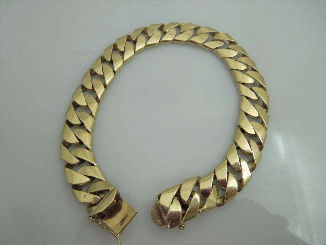 g876 Stylish Unisex 14kt Yellow Gold Cuban Link 8.25" Bracelet