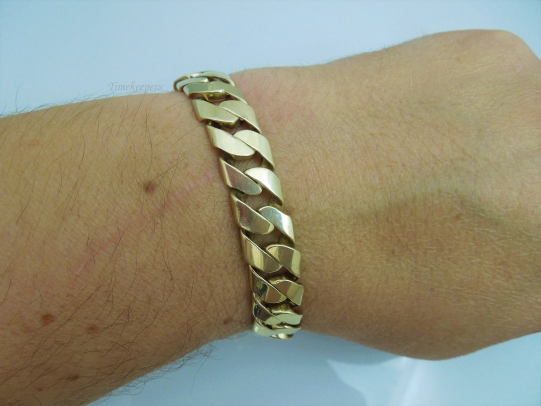 g876 Stylish Unisex 14kt Yellow Gold Cuban Link 8.25" Bracelet