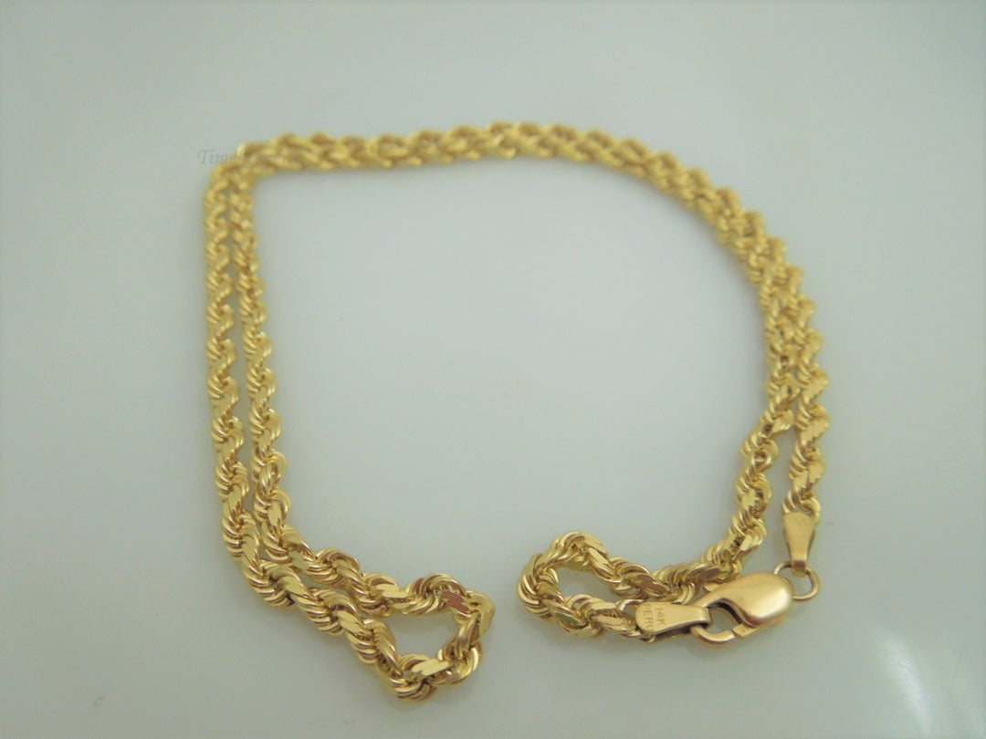 g877 Nice Unisex 14kt Yellow Gold 17.5" Solid Rope Necklace