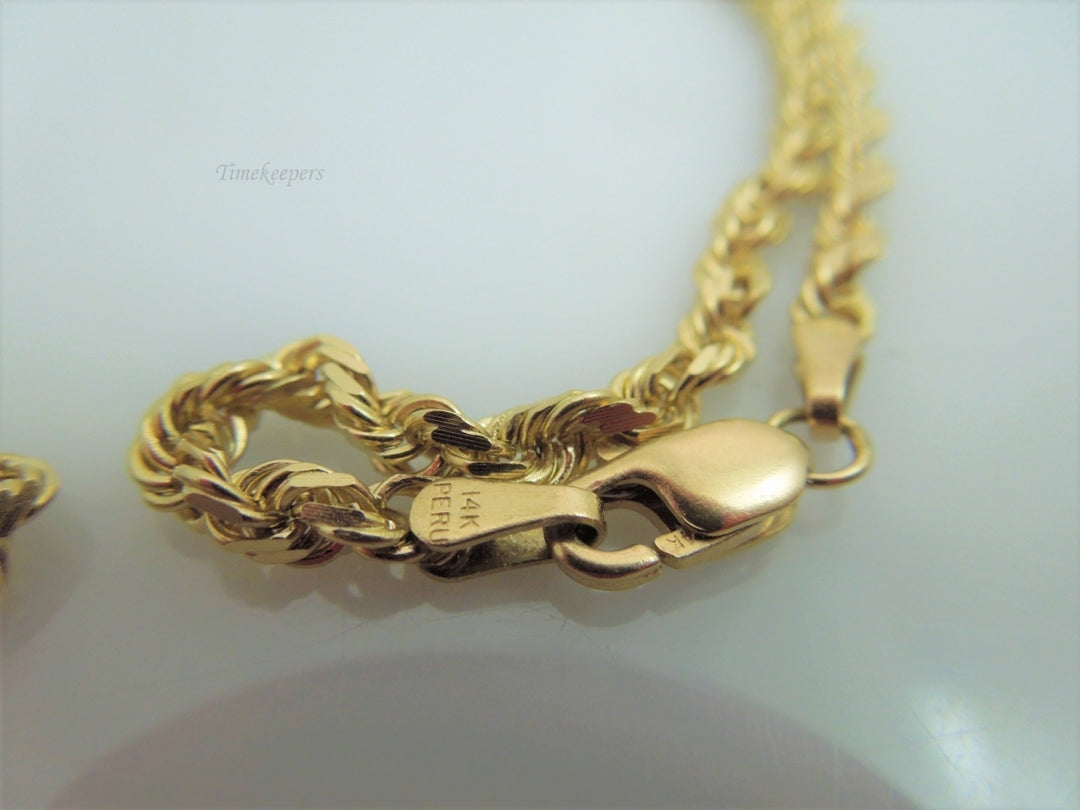 g877 Nice Unisex 14kt Yellow Gold 17.5" Solid Rope Necklace