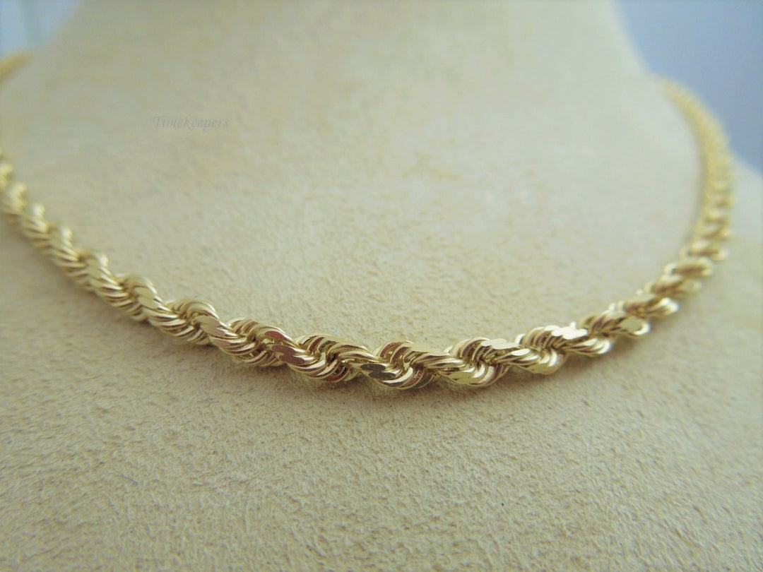 g877 Nice Unisex 14kt Yellow Gold 17.5" Solid Rope Necklace