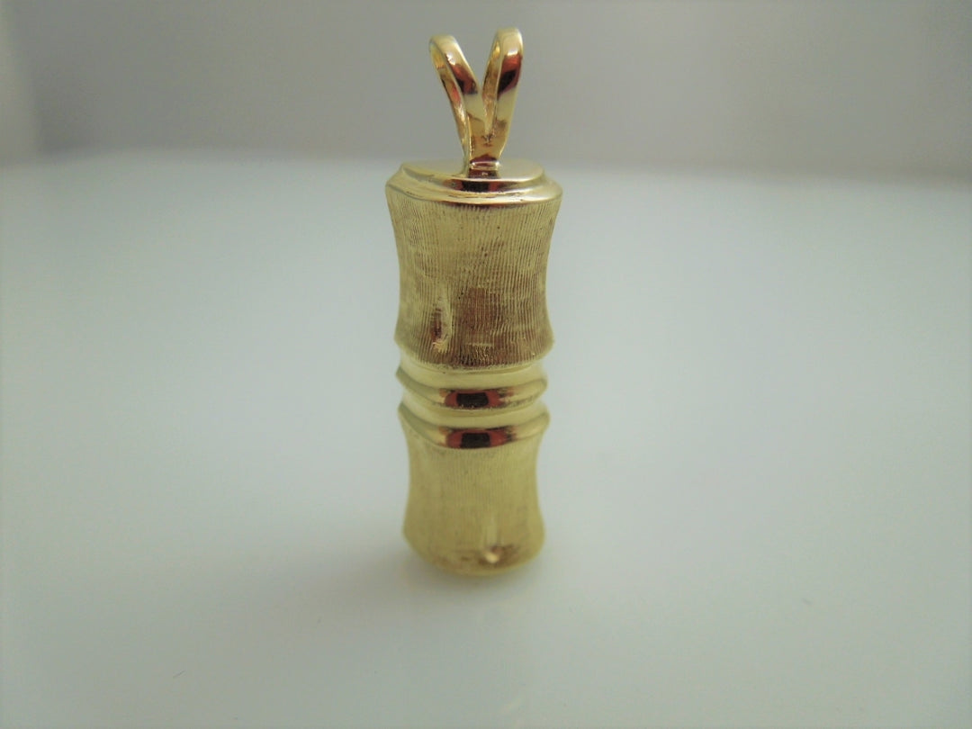 g880 Nice Unisex 14kt Yellow Gold Bamboo Pendant