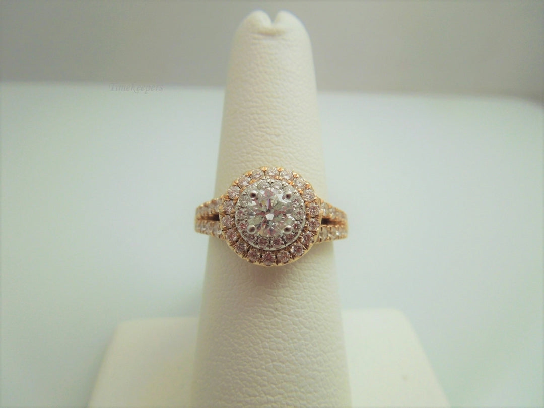 g882 Gorgeous Ladies 14kt Rose Gold Diamond Engagement Ring